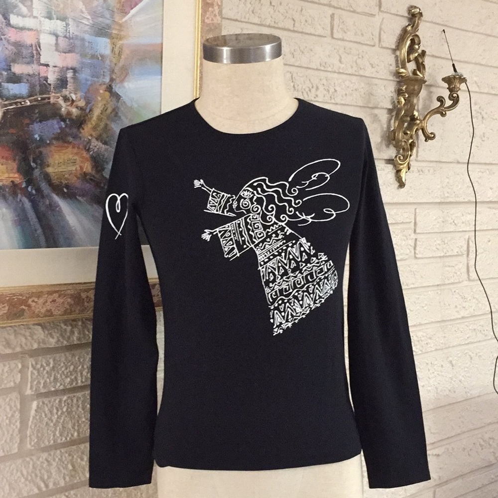 Chico’s Follow Your Heart Long Sleeve T-Shirt Top